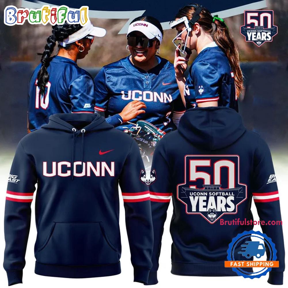 UConn Huskies Softball 50 Years 2025 Hoodie T-Shirt