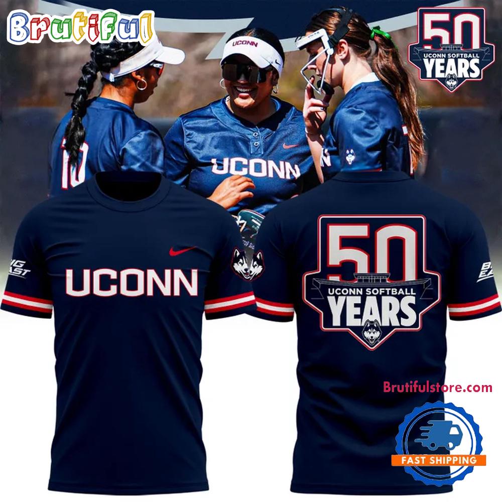 UConn Huskies Softball 50 Years 2025 Hoodie T-Shirt