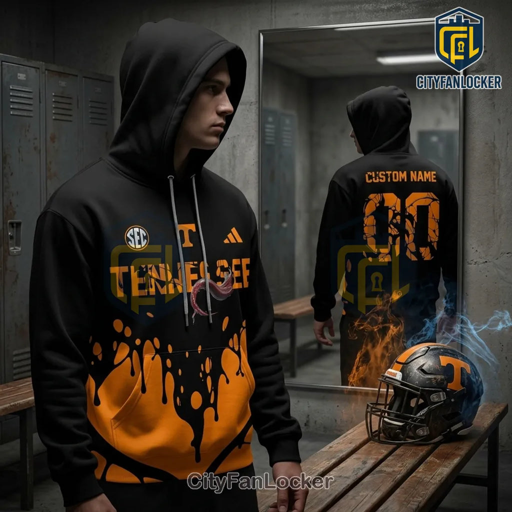 University of Tennessee Dark Mode Custom Name Hoodie