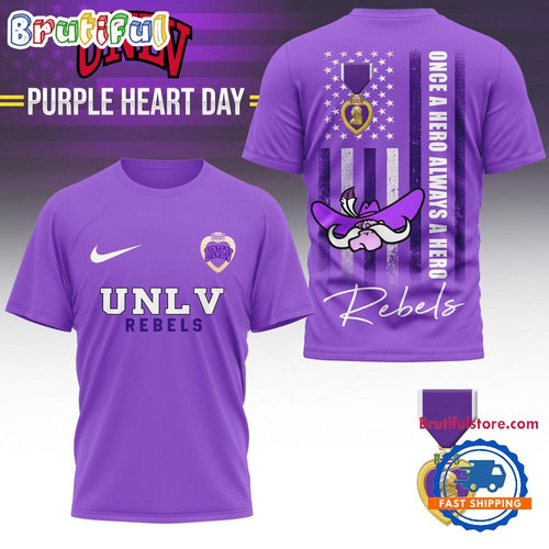 UNLV Rebels NCAA National Purple Heart Day Unisex 3D Shirt