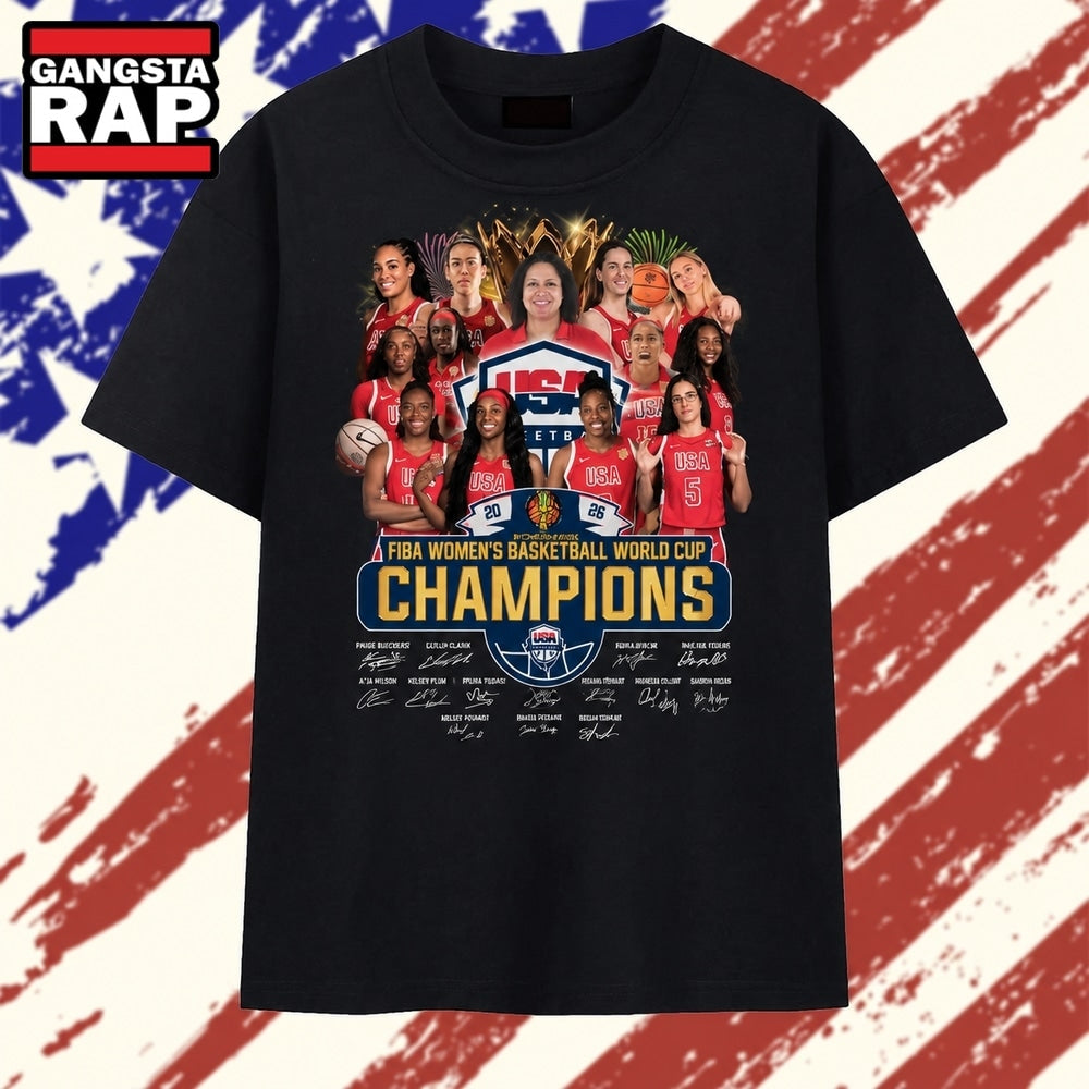 USA Basketball FIBA Women’s World Cup Champions Signatures T Shirt