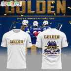 USA Hockey 2025 IIHF Men’s World Championship Team Player Golden White Hoodie T-Shirt