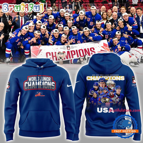 USA Hockey IIHF World Junior Champions New Design Hoodie