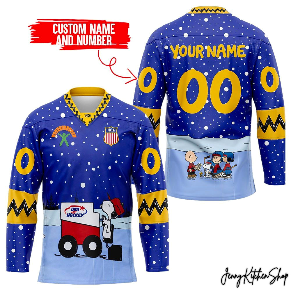 USA Hockey x Peanut 75th Anniversary Custom Hockey Jersey