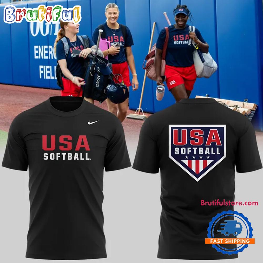 USA Softball Team 2025 New Design Black 3D Shirt