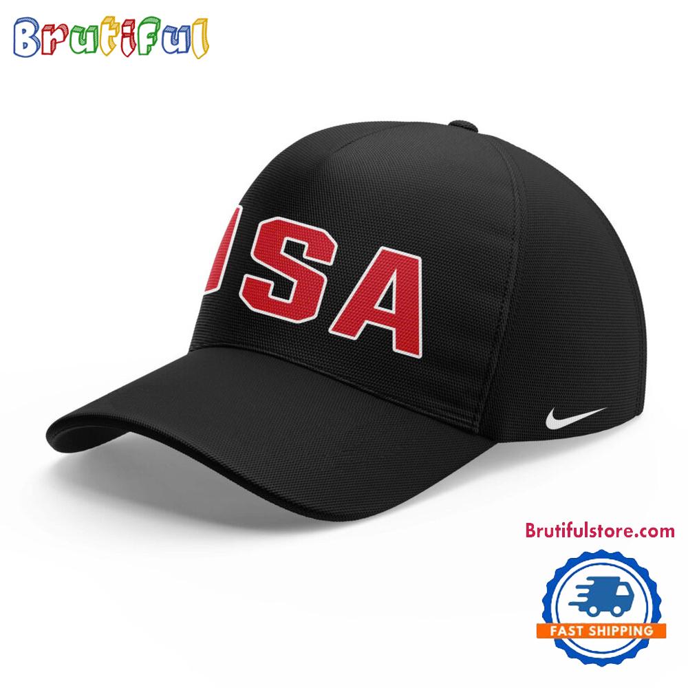 USA Softball Team 2025 New Design Black Cap