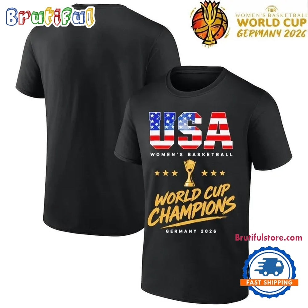 USA Team Champion FIBA Women’s Basketball World Cup Finals 2026 Black T Shirt