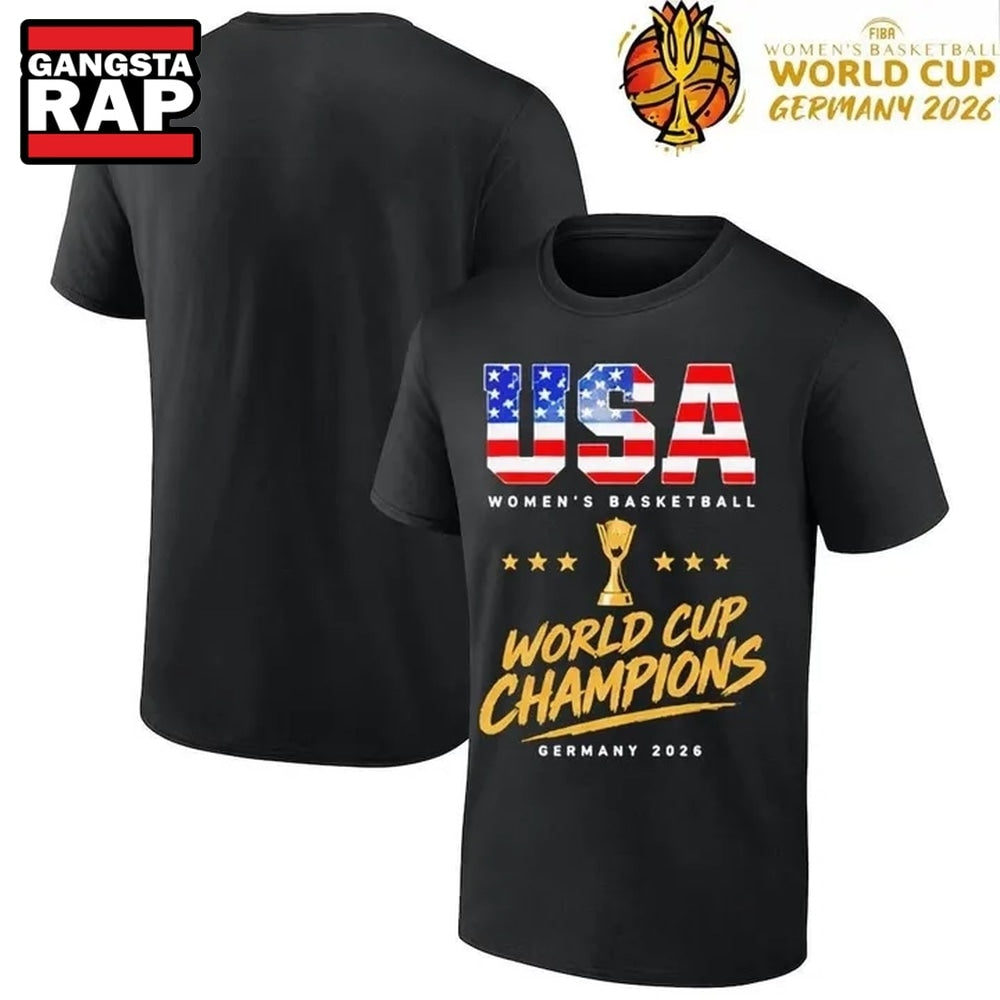 USA Team Champion FIBA Women’s Basketball World Cup Finals 2026 Black T Shirt