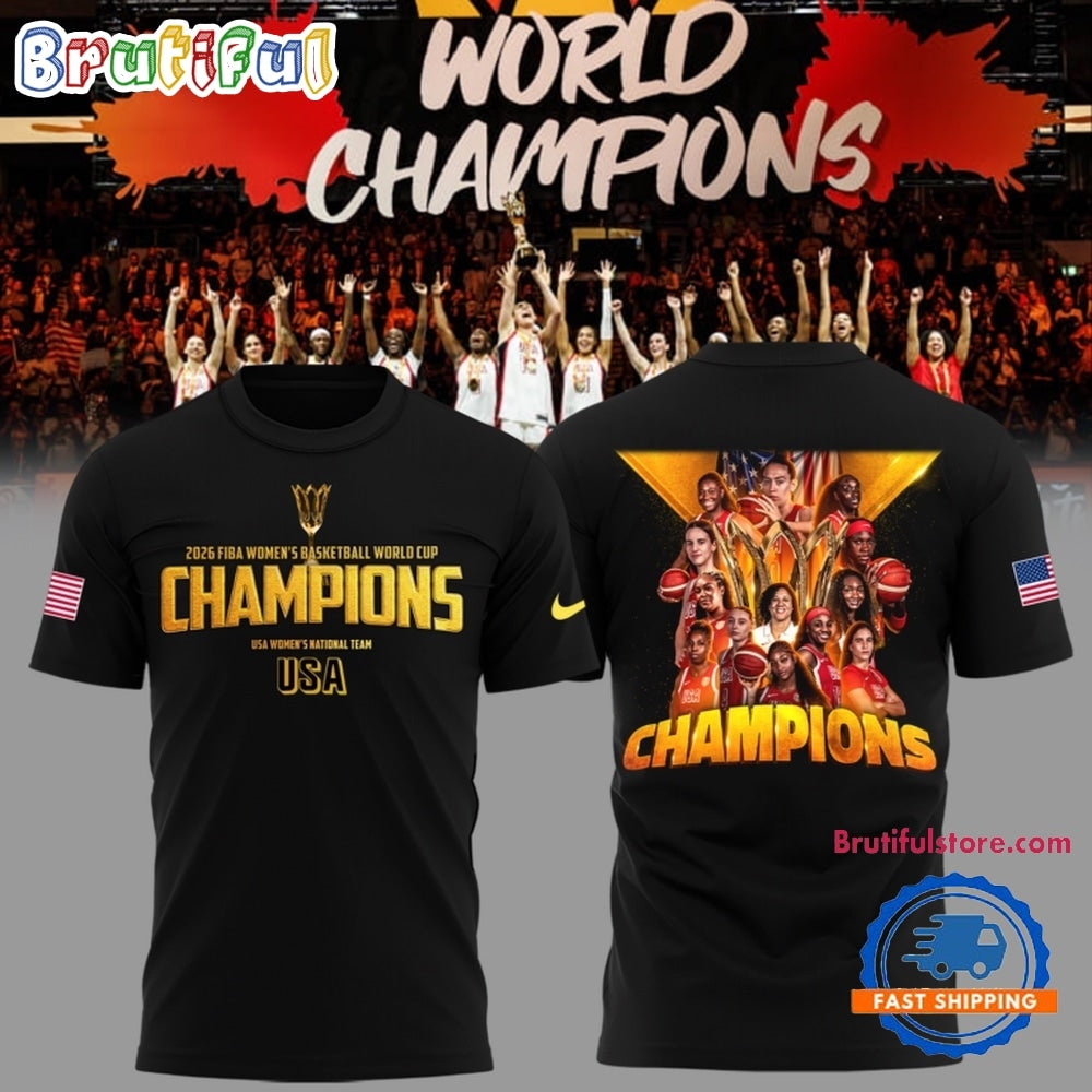 USA Women’s Basketball 2026 FIBA World Cup Champions Limited Edition Hoodie T-Shirt