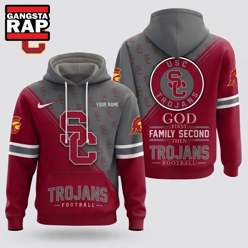 Usc Trojans 2026 NCAA Personalized Faith Family Football Hoodie
