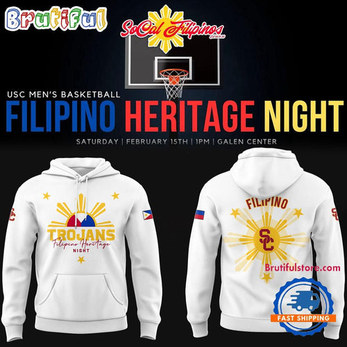 USC Trojans Filipino Heritage Night Limited Edition White Hoodie T-Shirt