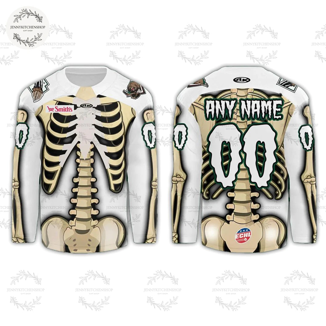 Utah Grizzlies Skeleton Jersey 2025 Limited Hockey Jersey