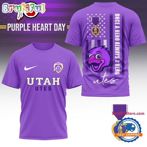 Utah Utes NCAA National Purple Heart Day Unisex 3D Shirt