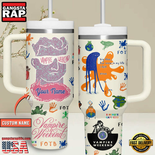 Vampire Weekend Music Custom Stanley Quencher 40oz Stainless Steel Tumbler