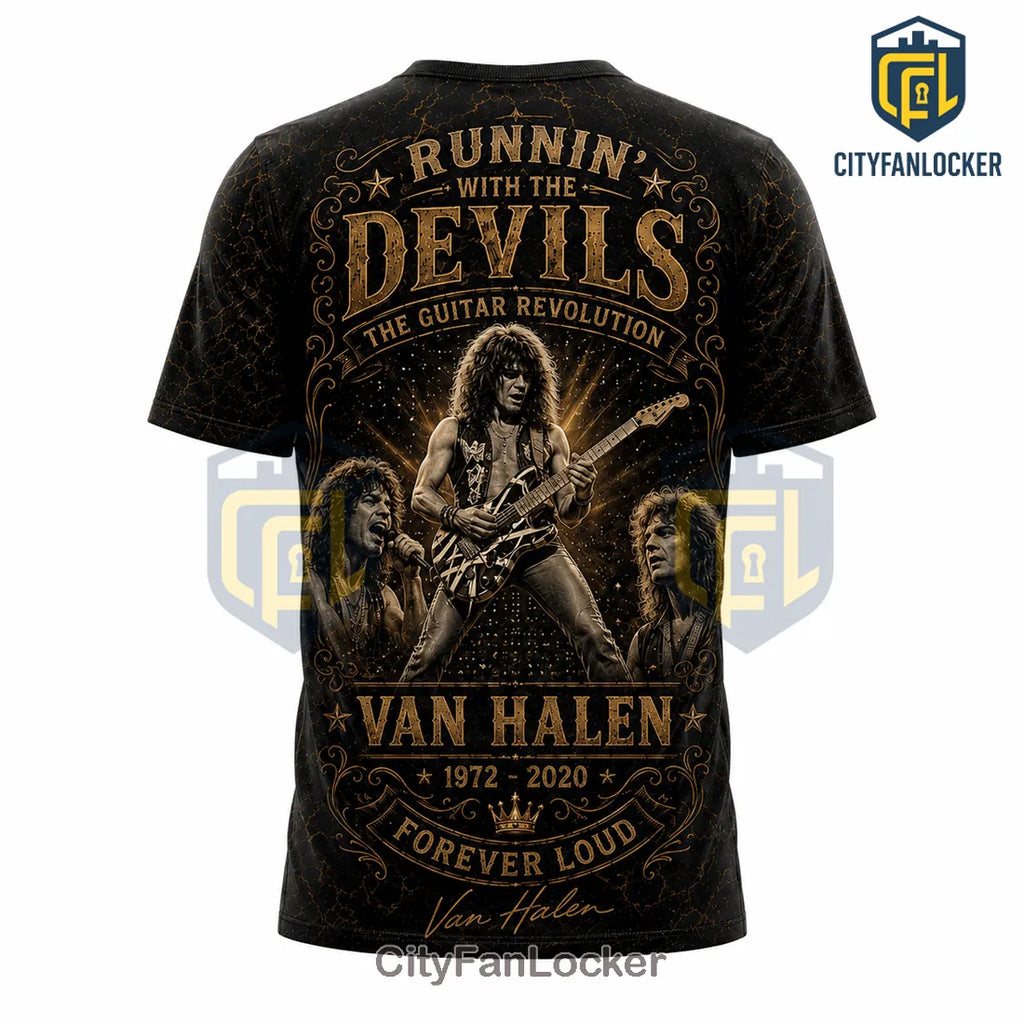 Van Halen 1972-2020 Eddie Van Halen Gold T-Shirt