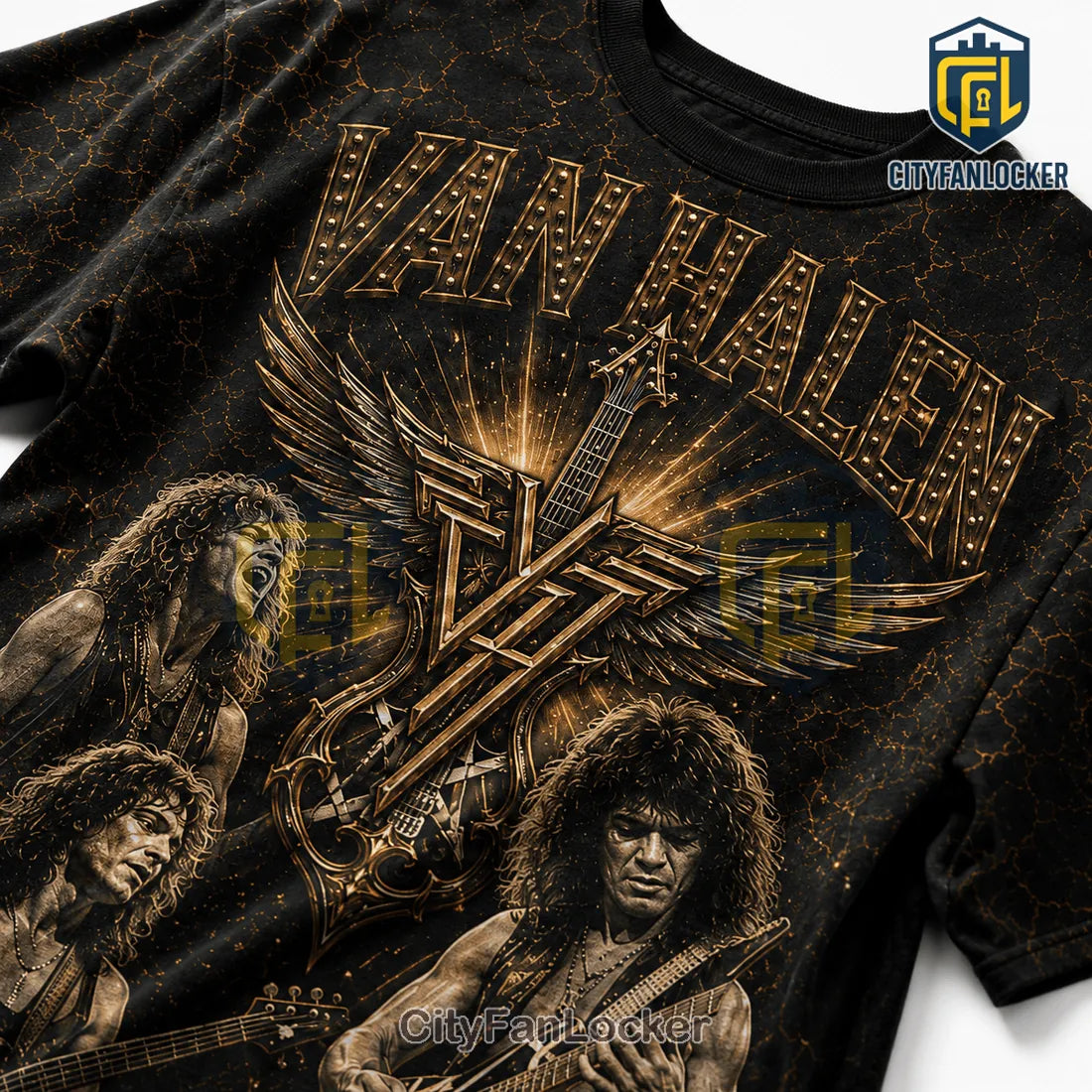 Van Halen 1972-2020 Eddie Van Halen Gold T-Shirt