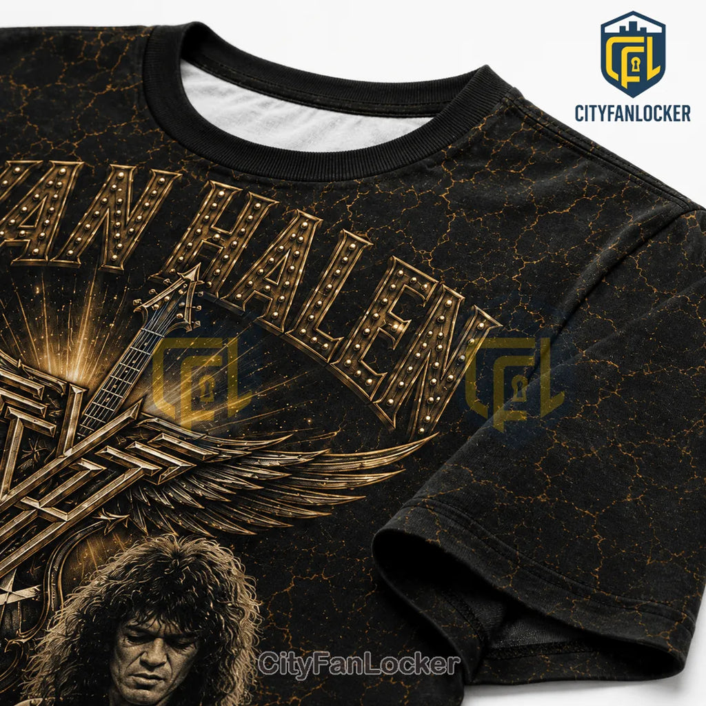 Van Halen 1972-2020 Eddie Van Halen Gold T-Shirt