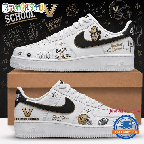 Vanderbilt Commodores 2026 NCAA Football Back To School Air Force 1 Shoes Sneakers