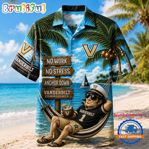 Vanderbilt Commodores NCAA No Work No Stress Hawaiian Shirt