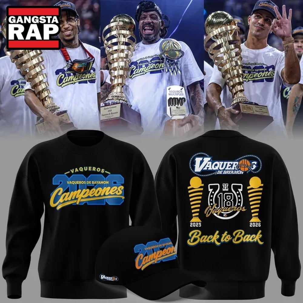 Vaqueros de Bayamon 2026 BSN Champions Black Hoodie T-Shirt