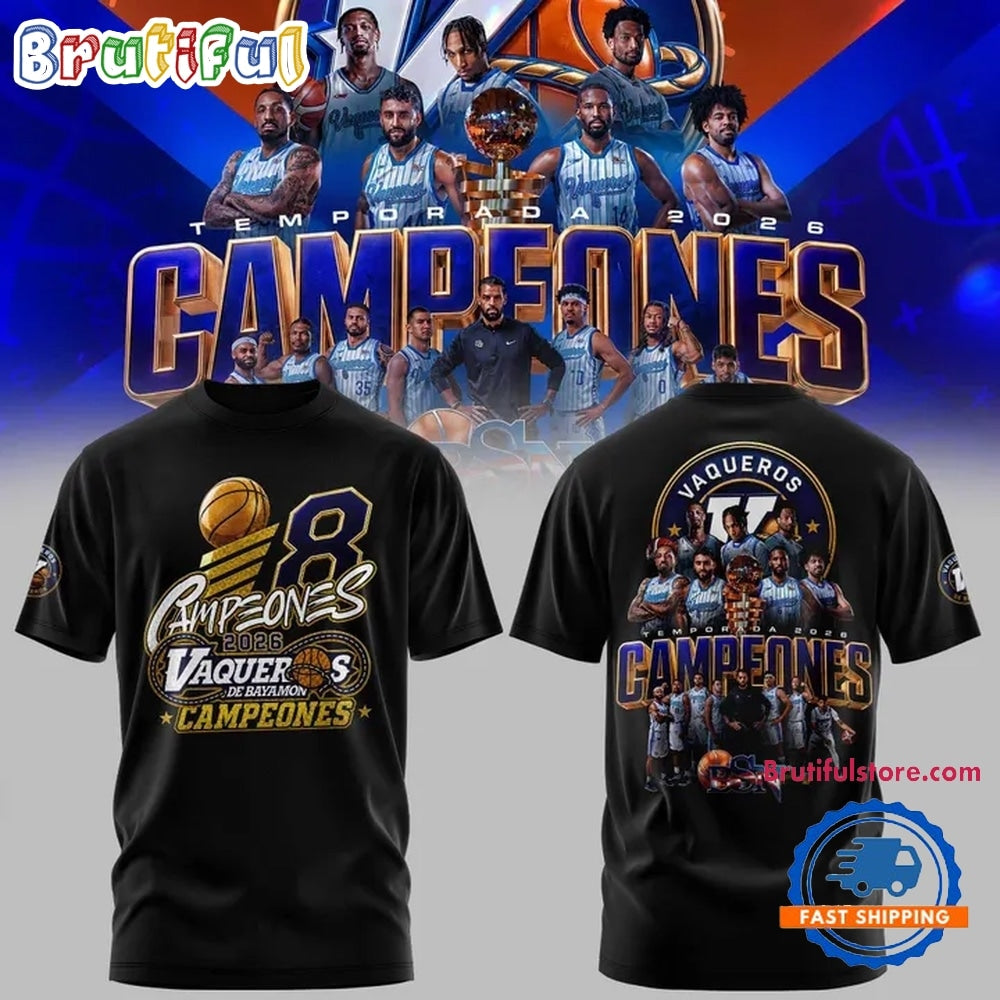 Vaqueros de Bayamon 2026 BSN Champions New Design T Shirt