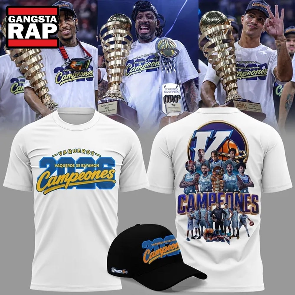 Vaqueros de Bayamon 2026 BSN Champions White 3D Shirt Hoodie T-Shirt