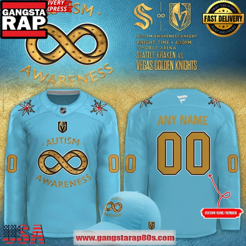 Vegas Golden Knights Autism Awareness 2025 Custom Special Edition Hockey Jersey