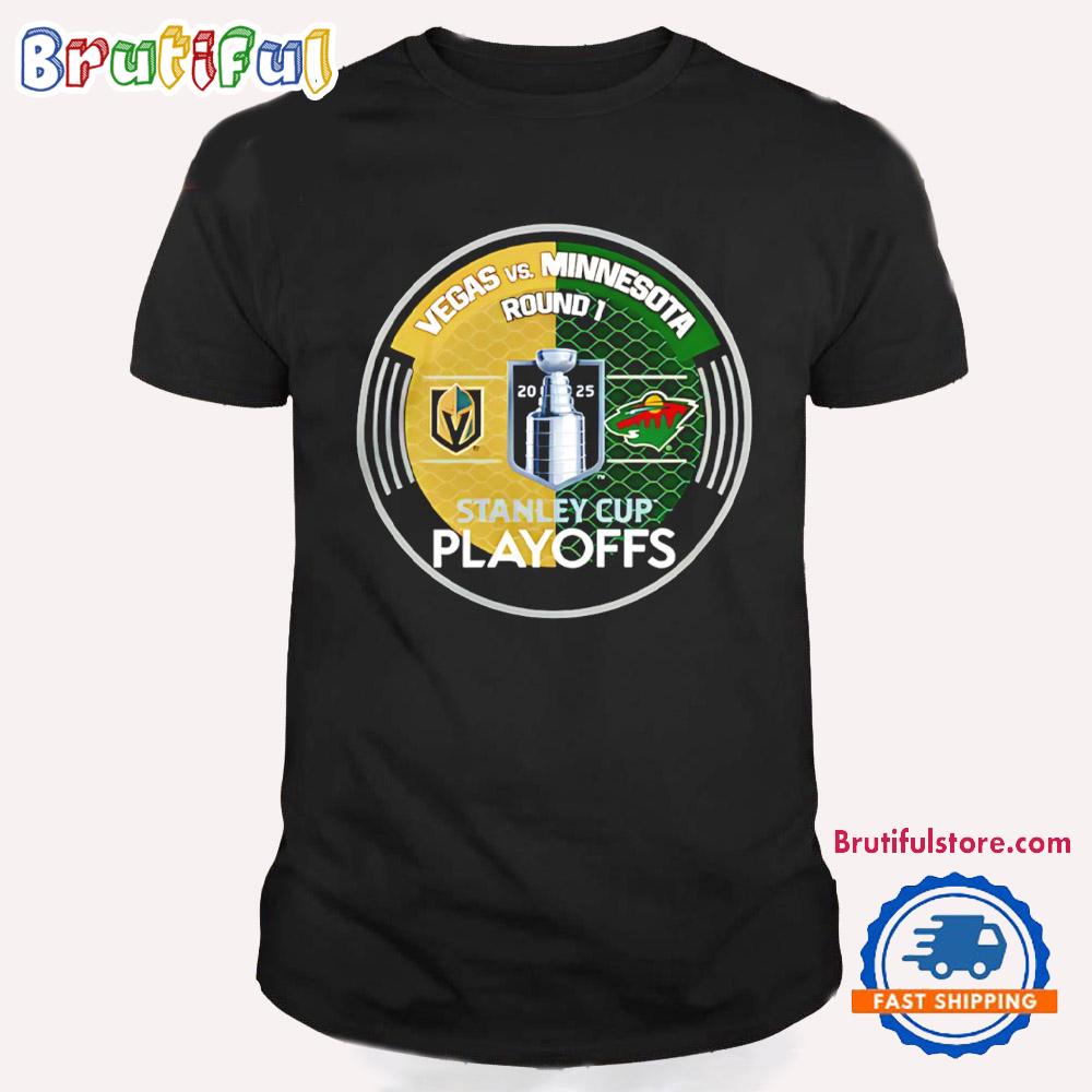 Vegas Golden Knights Minnesota Wild 2025 Stanley Cup Playoffs Round T Shirt