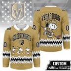 Vegas Golden Knights x Snoopy Personalized Hockey Jersey