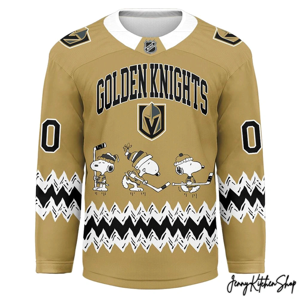 Vegas Golden Knights x Snoopy Personalized Hockey Jersey