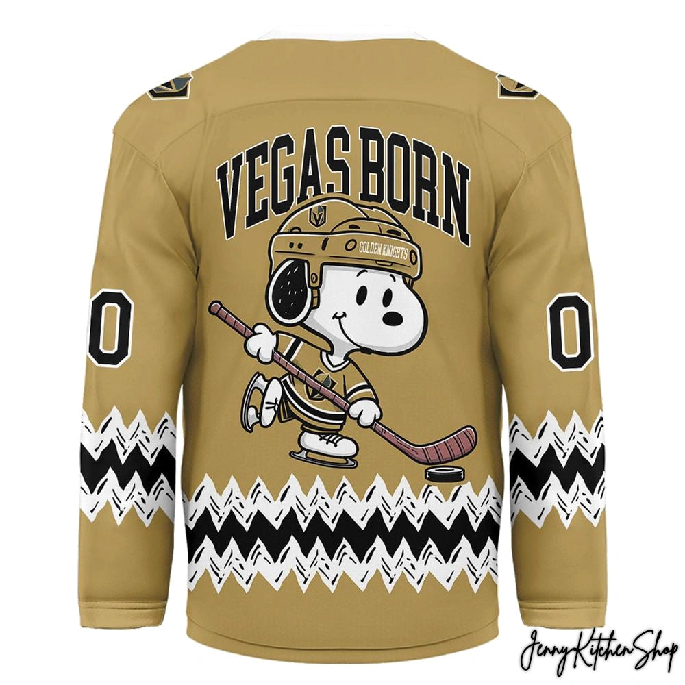 Vegas Golden Knights x Snoopy Personalized Hockey Jersey