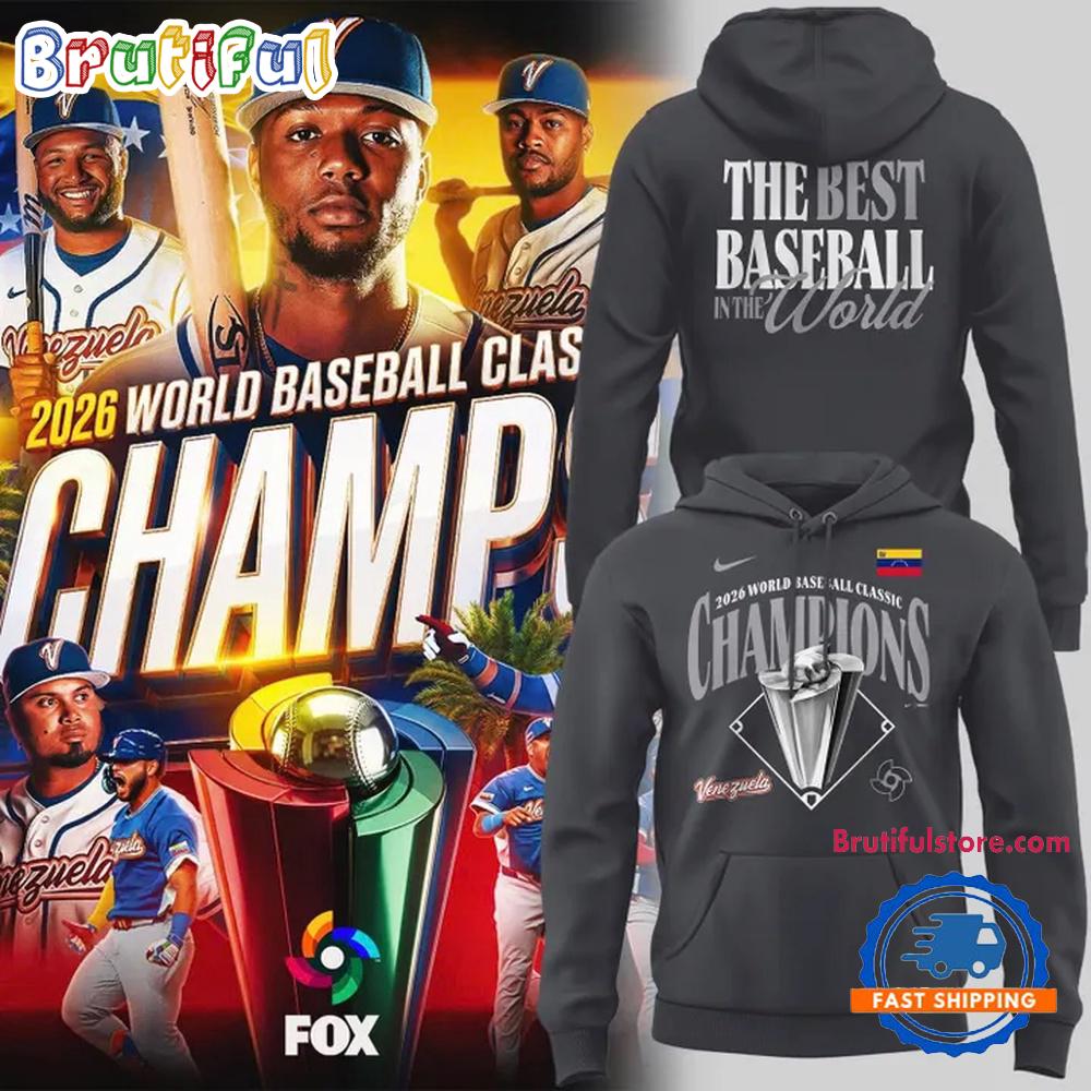 Venezuela Baseball 2026 World Baseball Classic Champions Charcoal Hoodie T-Shirt