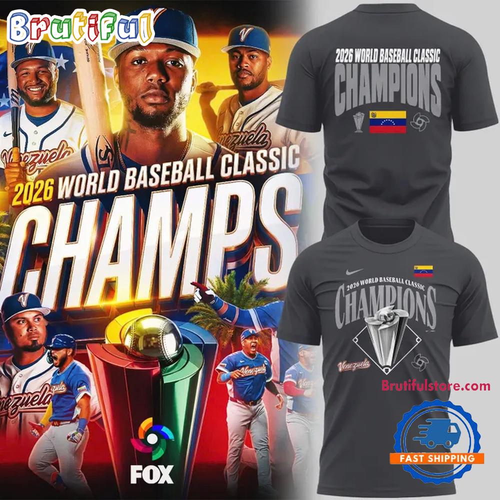 Venezuela Baseball 2026 World Baseball Classic Champions Charcoal Hoodie T-Shirt
