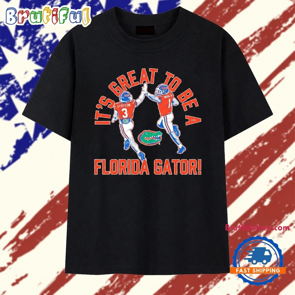 Vernell Brown III and Bailey Stockton High Five Florida Gators It’s Great to Be a FG T Shirt