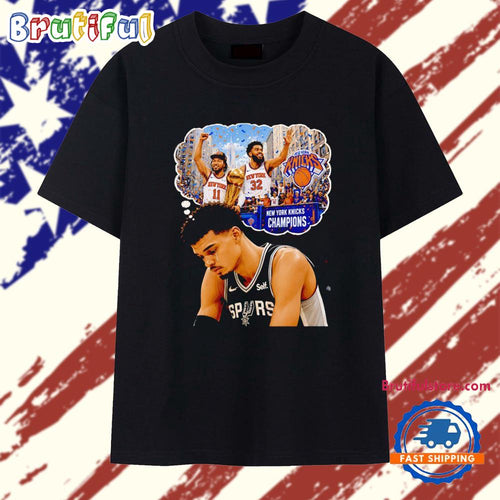 Victor Wembanyama San Antonio Spurs sad player New York Knicks champions thought bubble T Shirt