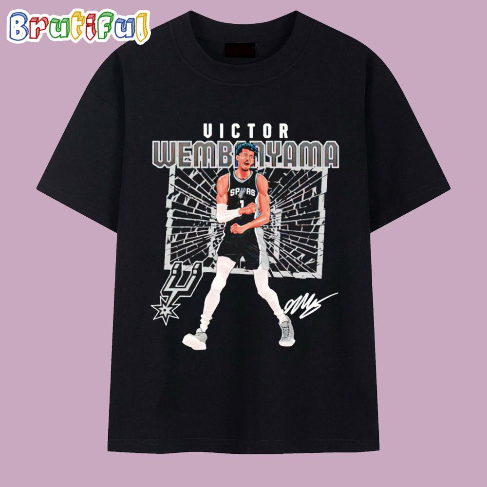Victor Wembanyama San Antonio Spurs Shattered Signature T Shirt