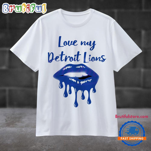 Vintage Love My Detroit Lions Lip T Shirt
