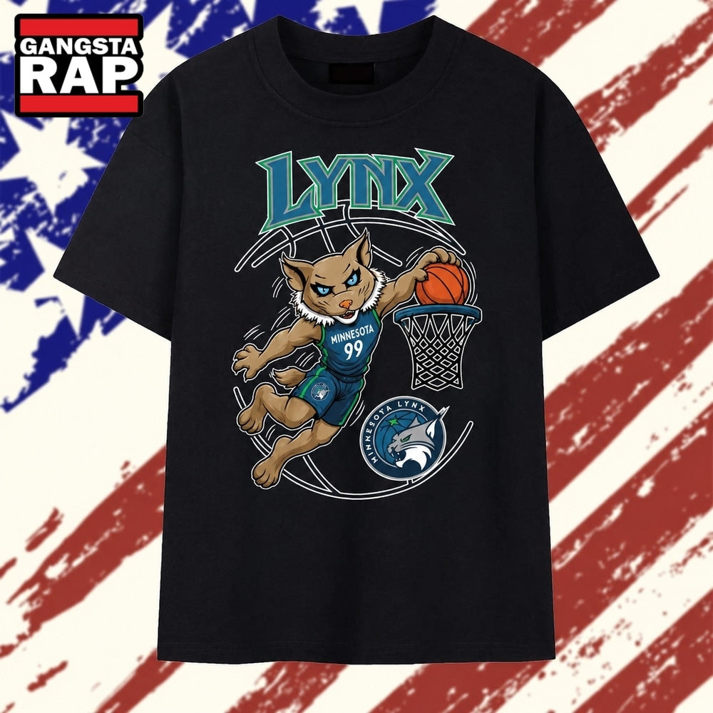 Vintage Minnesota Lynx Basketball Mascot Slam Dunk Graphic 2026 T Shirt