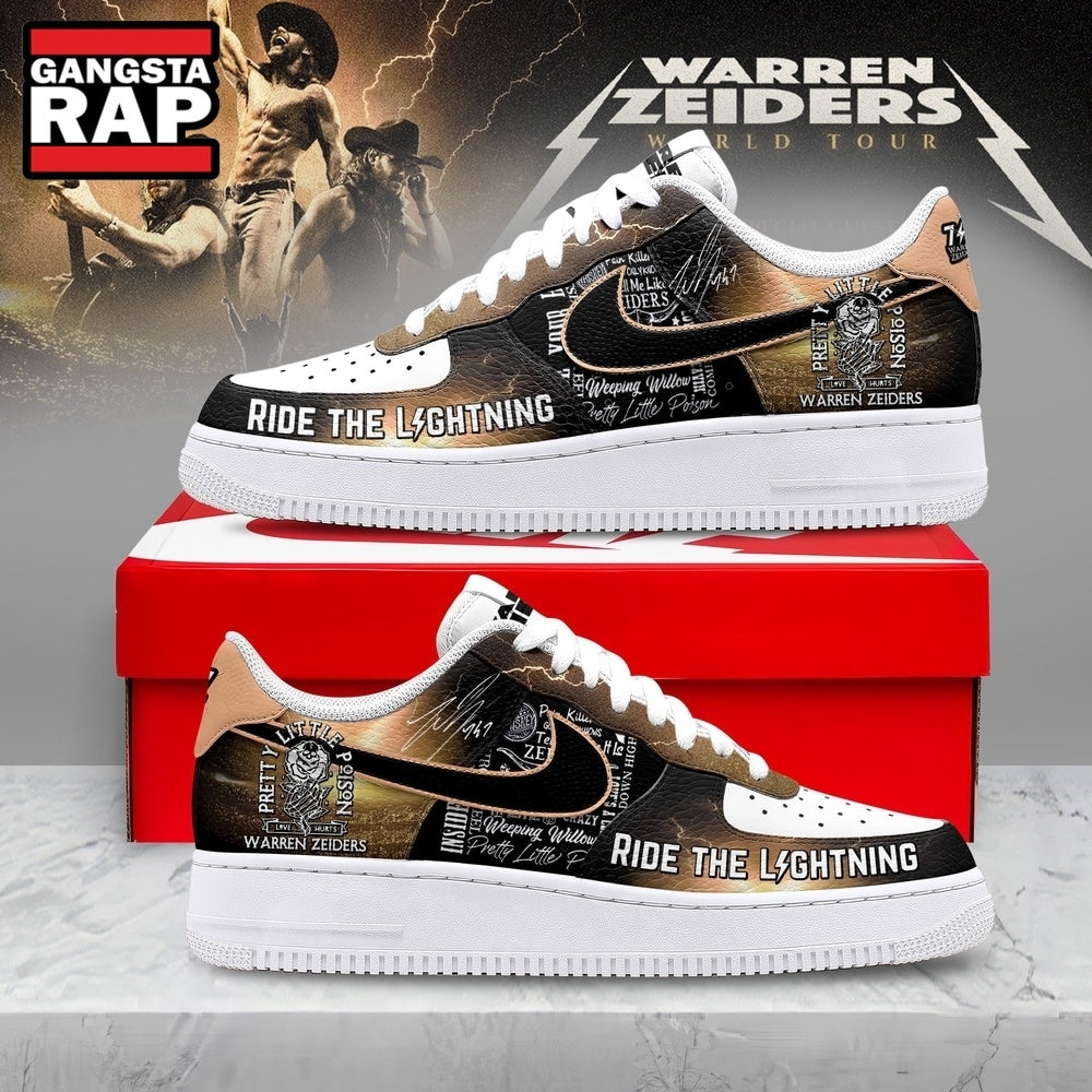 Warren Zeiders Ride The Lightning Country Rock Graphic Air Force 1 Shoes, Music Air Force 1 Shoes