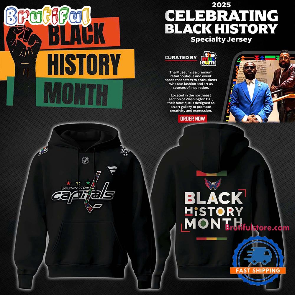 Washington Capitals 2025 NHL Black Month History Specialty Hoodie T-Shirt