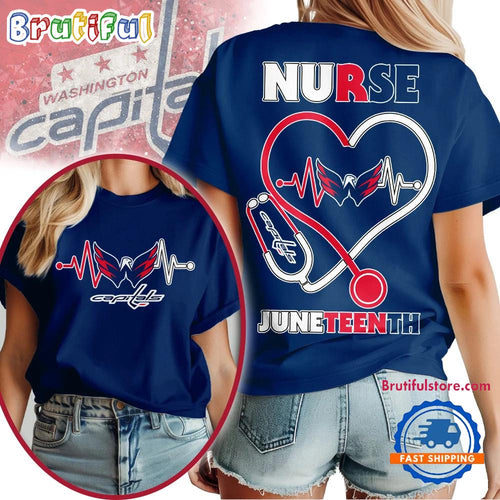 Washington Capitals NHL Nurse Appreciation Juneteenth Unisex 3D Shirt