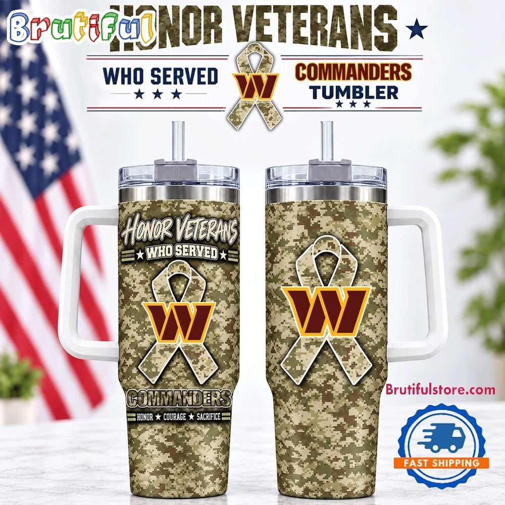 Washington Commanders 2026 NFL Honor Veterans Camo Stanley Tumbler