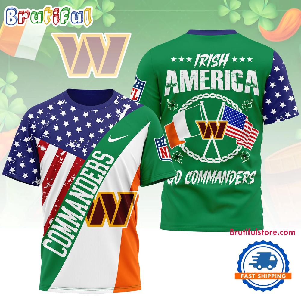 Washington Commanders 2026 NFL Irish America Limited Edition 3D T Shirt