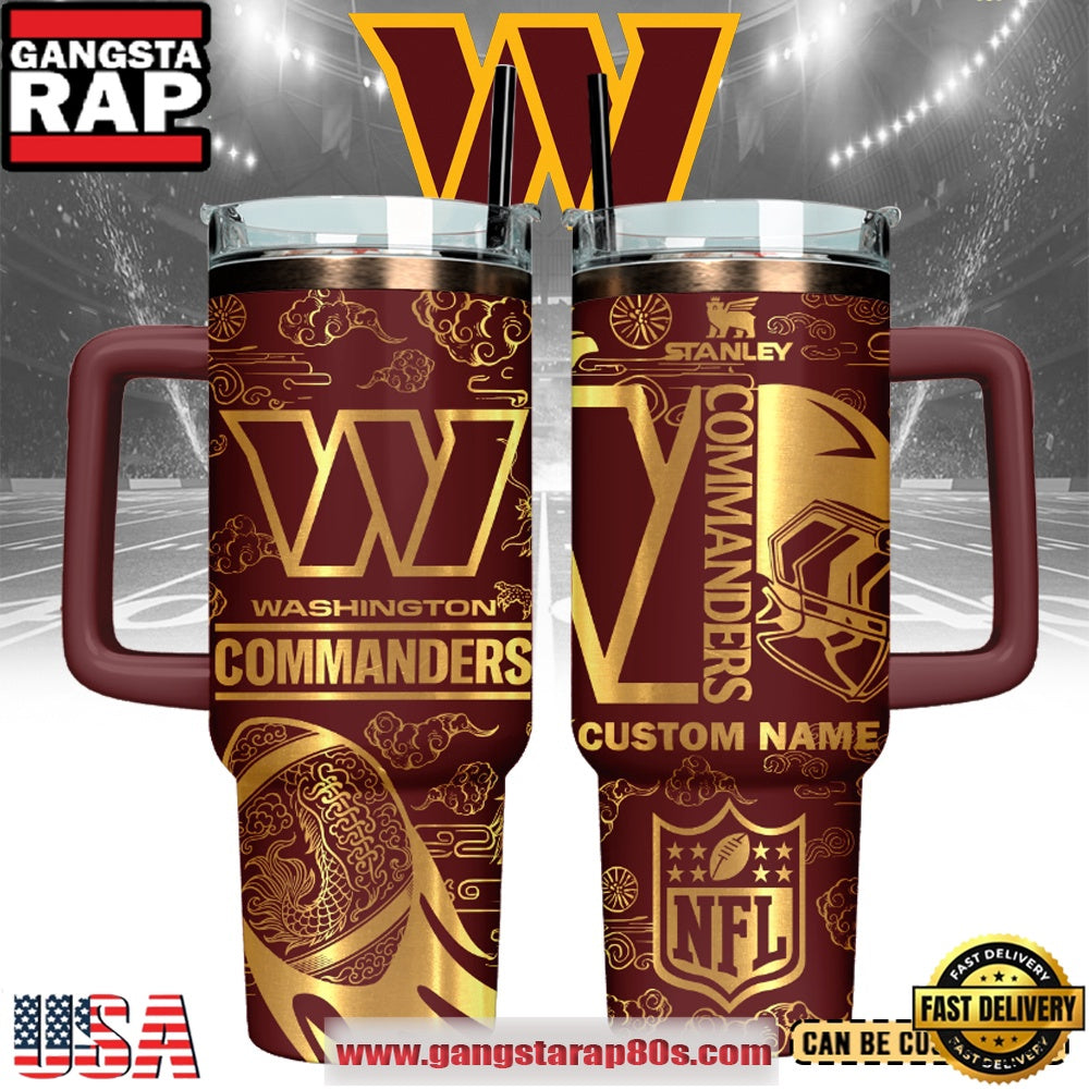 Washington Commanders Custom Stanley Quencher Tumbler With Handle 40oz