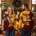 Washington Commanders Diagonal Stripe Logo Ugly Christmas Sweater