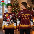 Washington Commanders DJ Santa Claus Turntable Ugly Christmas Sweater