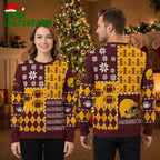 Washington Commanders Football Helmet Patchwork Ugly Christmas Sweater
