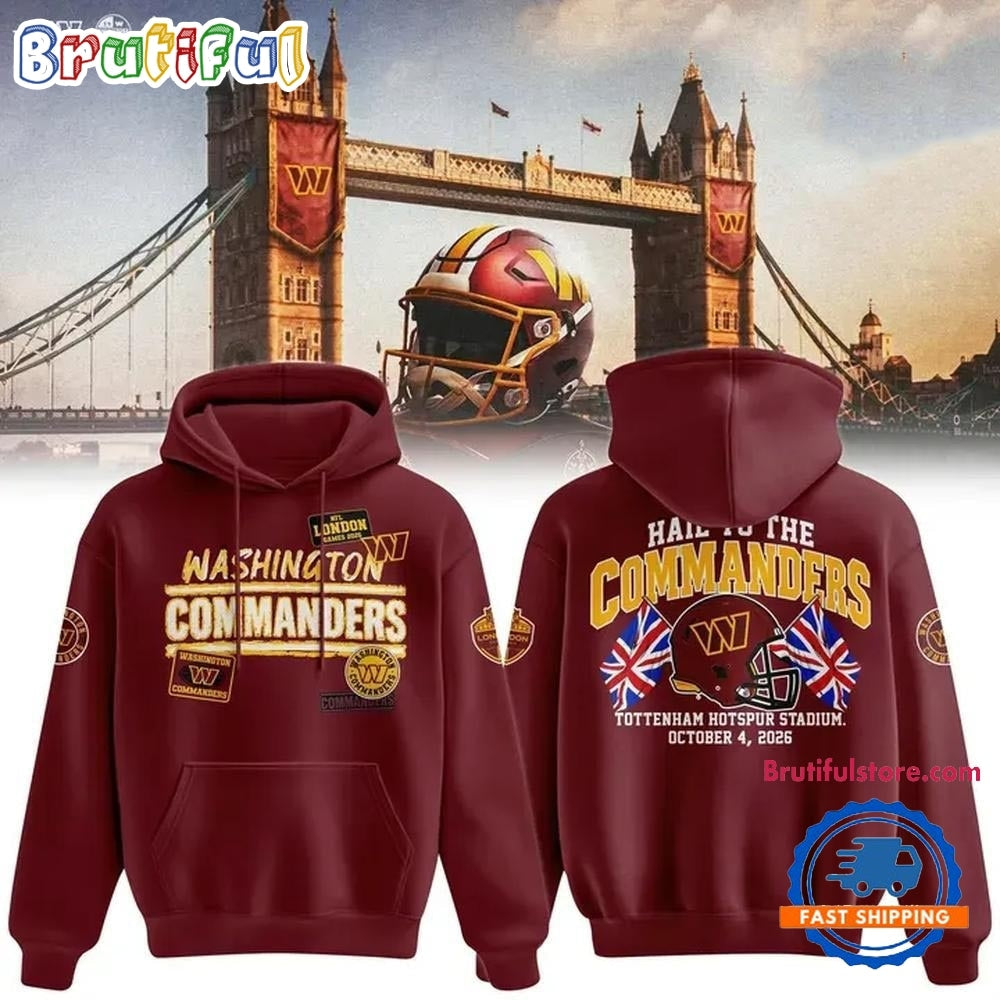 Washington Commanders NFL London Games 2026 Red Hoodie