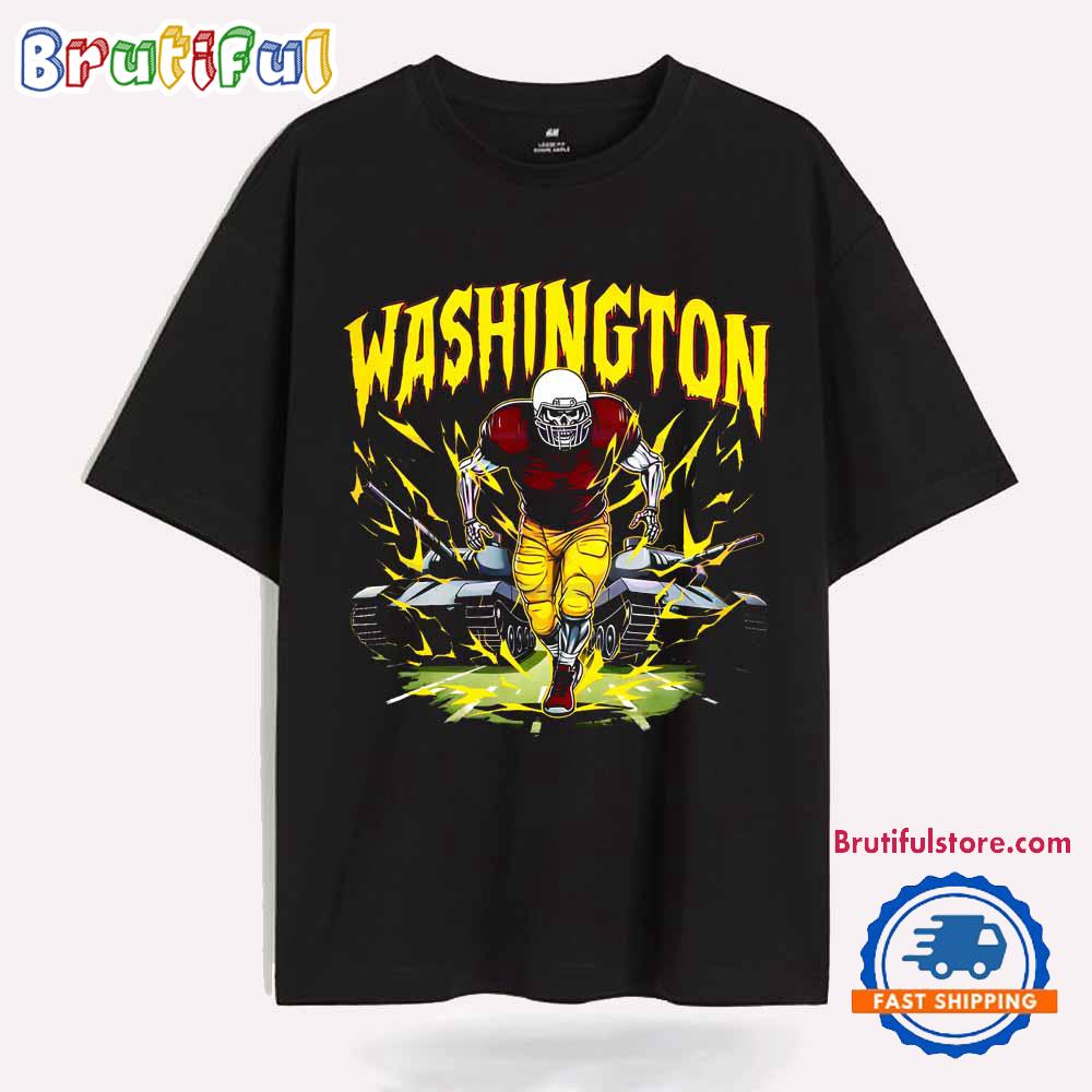 Washington Commanders Skeleton Football Player T Shirt