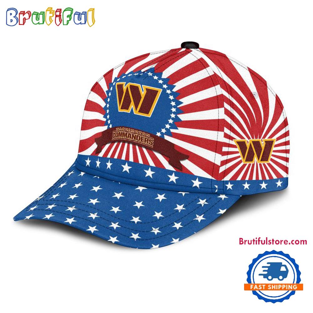 Washington Football Team American Flag Pattern Independence Day Baseball Cap